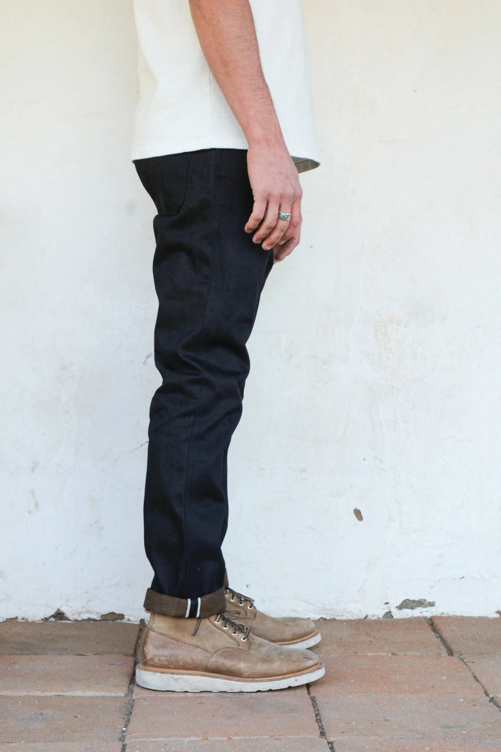 Freenote Cloth Avila Slim Taper 16oz Indigo Brown denim