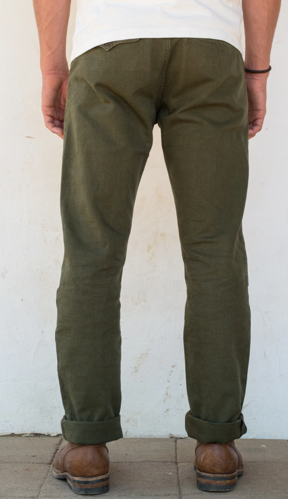 Freenote Cloth Workers Chino Slim Fit 14oz Slub - Army Green