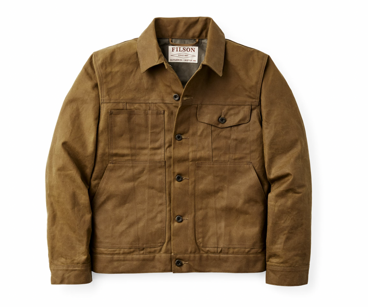 Filson Tin Cloth Short Lined Cruiser Jacket - Dark Tan