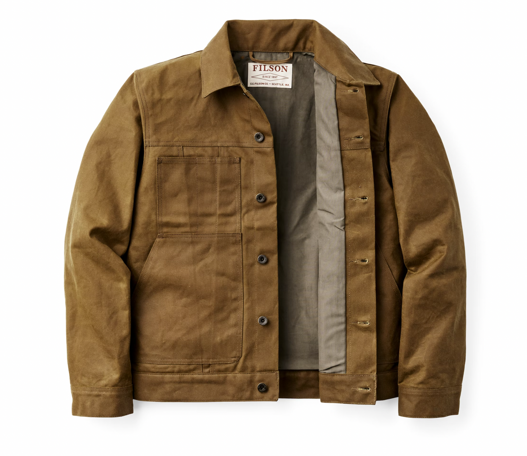Filson Tin Cloth Short Lined Cruiser Jacket - Dark Tan