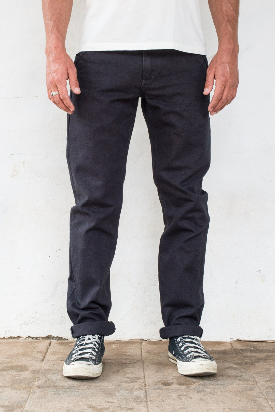 Freenote Cloth Workers Chino Slim Fit 14oz Slub - Black