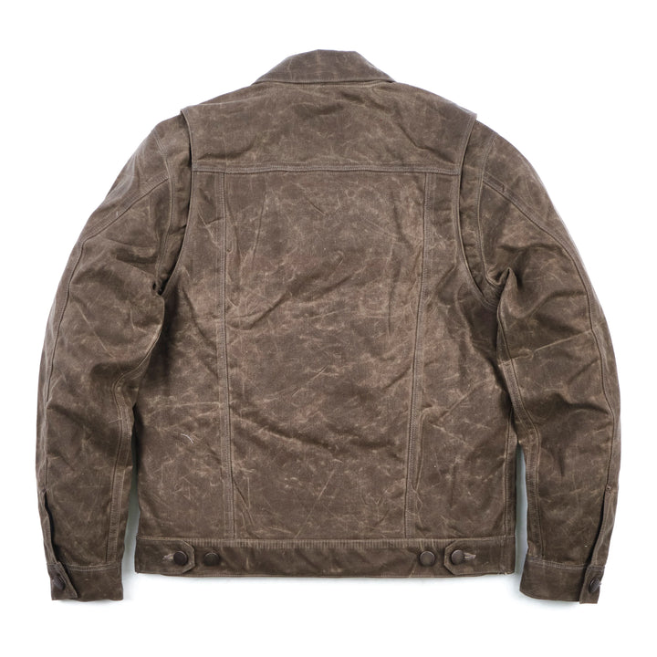 Freenote Cloth Riders Jacket Waxed Canvas - Oak with Red Liner