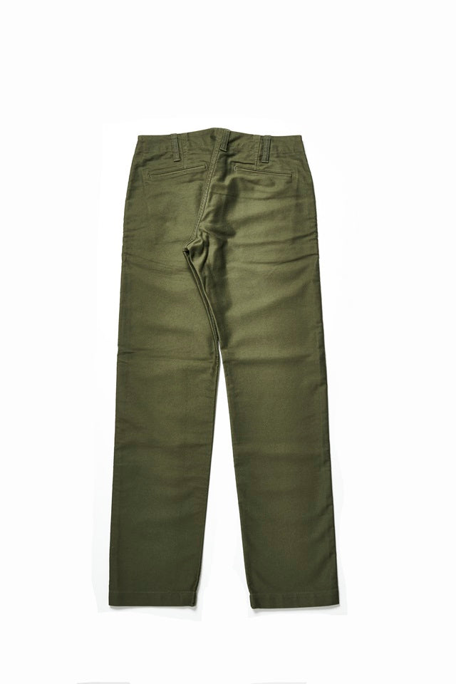 Pure Blue Japan Cotton Moleskin Trousers [1173-OLV] - Olive