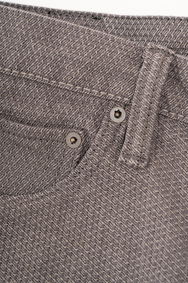Pure Blue Japan Woven Sashiko Relaxed Tapered Pant - Heather gray x Black [1177-GRY]