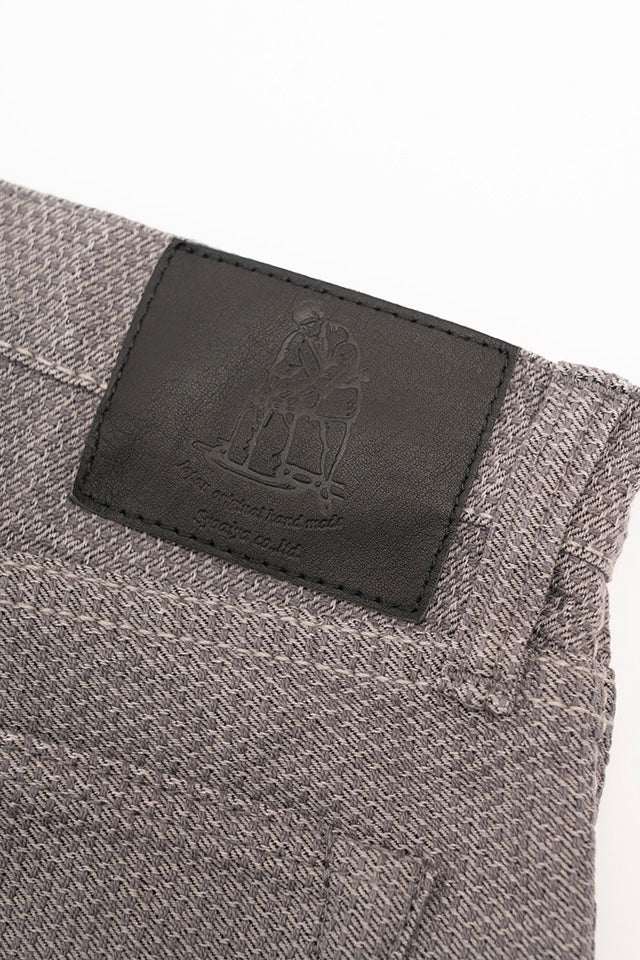 Pure Blue Japan Woven Sashiko Relaxed Tapered Pant - Heather gray x Black [1177-GRY]