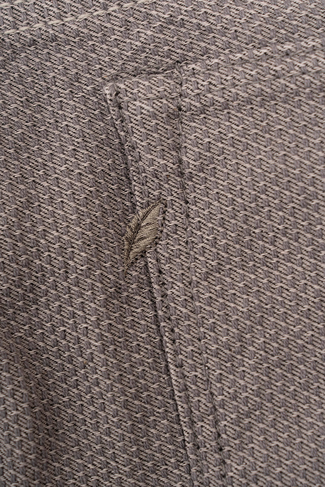 Pure Blue Japan Woven Sashiko Relaxed Tapered Pant - Heather gray x Black [1177-GRY]