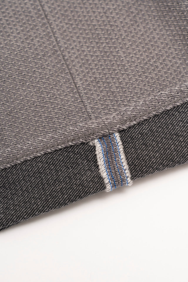 Pure Blue Japan Woven Sashiko Relaxed Tapered Pant - Heather gray x Black [1177-GRY]