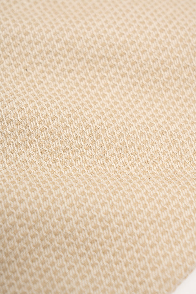Pure Blue Japan Woven Sashiko Relaxed Tapered Pant - Ivory x Beige [1177-IV]