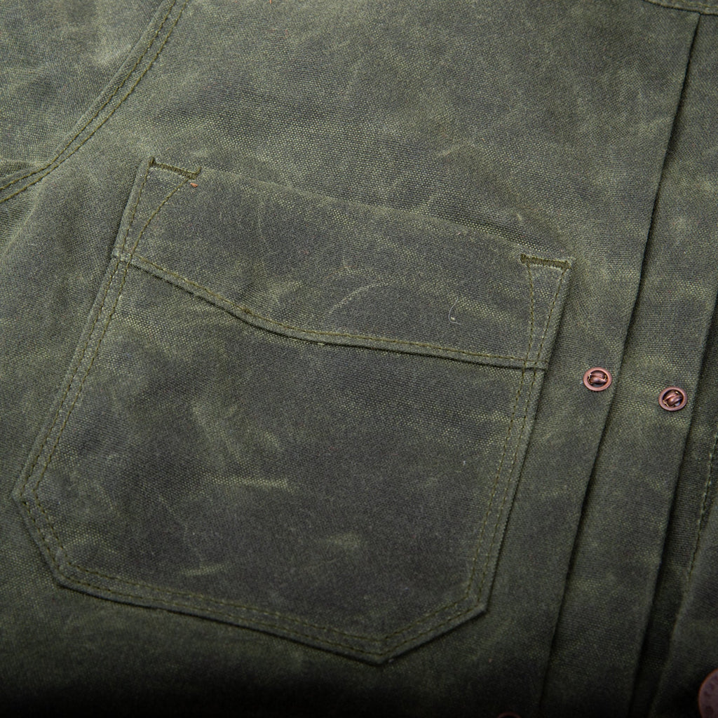 Freenote Cloth Riders Jacket Waxed Canvas - Olive