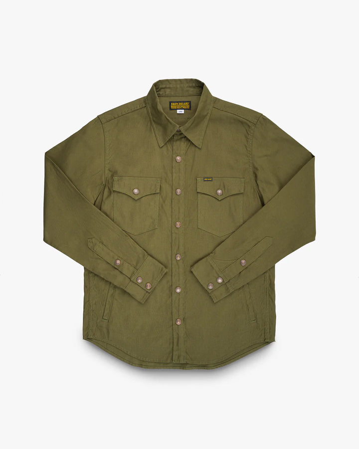 Iron Heart 8oz Military Whipcord CPO Shirt - Olive
