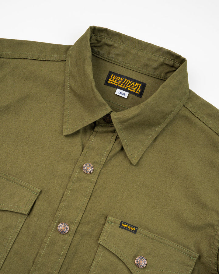 Iron Heart 8oz Military Whipcord CPO Shirt - Olive