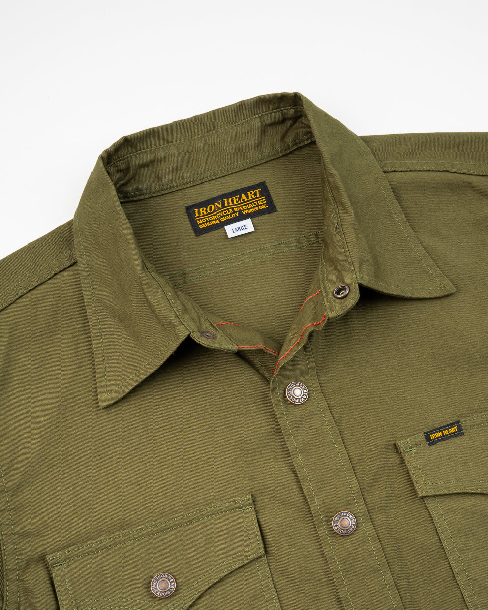 Iron Heart 8oz Military Whipcord CPO Shirt - Olive