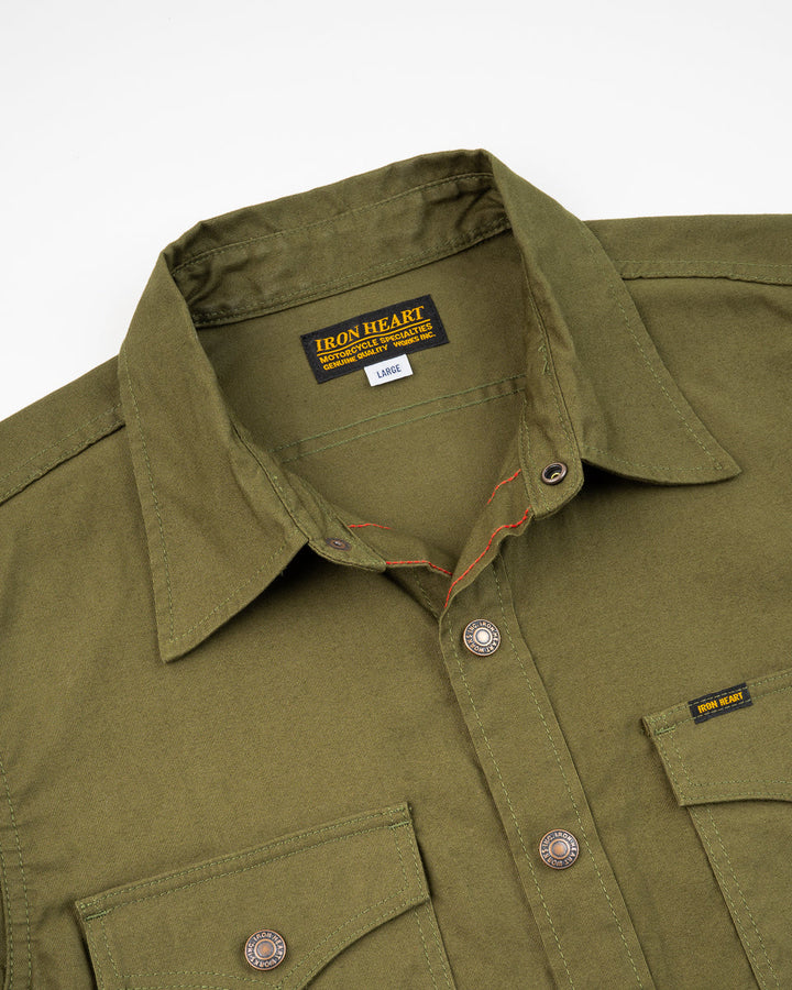 Iron Heart 8oz Military Whipcord CPO Shirt - Olive
