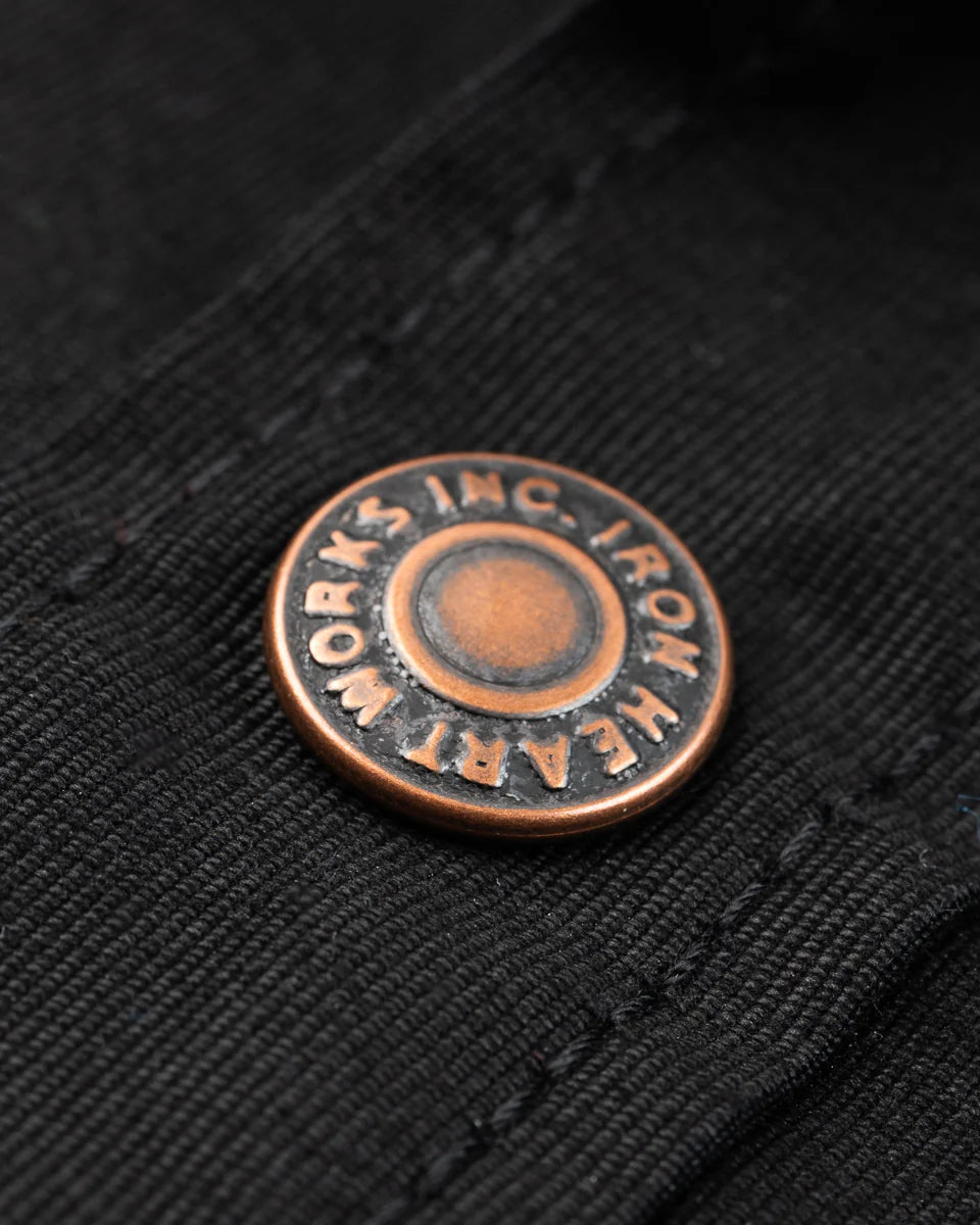 Iron Heart 8oz Military Whipcord CPO Shirt - Black