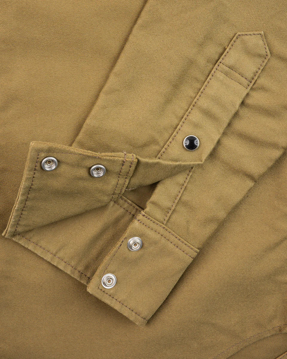 Iron Heart 12oz Military Moleskin Western Shirt - Khaki
