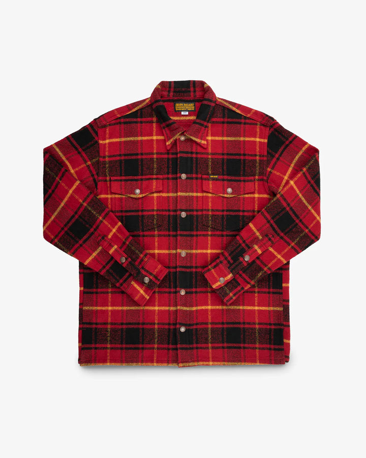 Iron Heart Heavy Flannel Rider’s Overshirt - Red