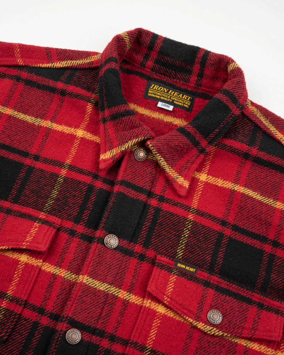 Iron Heart Heavy Flannel Rider’s Overshirt - Red