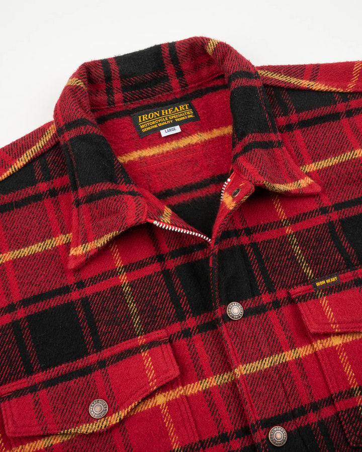 Iron Heart Heavy Flannel Rider’s Overshirt - Red