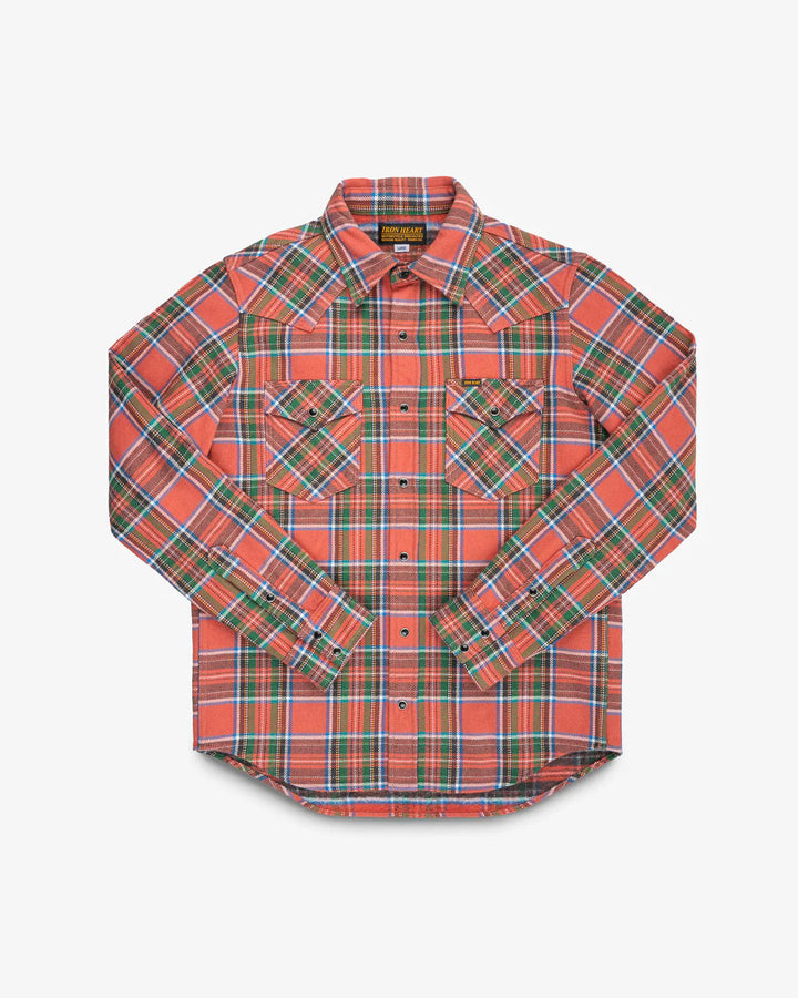 Iron Heart Ultra Heavy Flannel American Check Western Shirt - Red "The Watermelon Man"