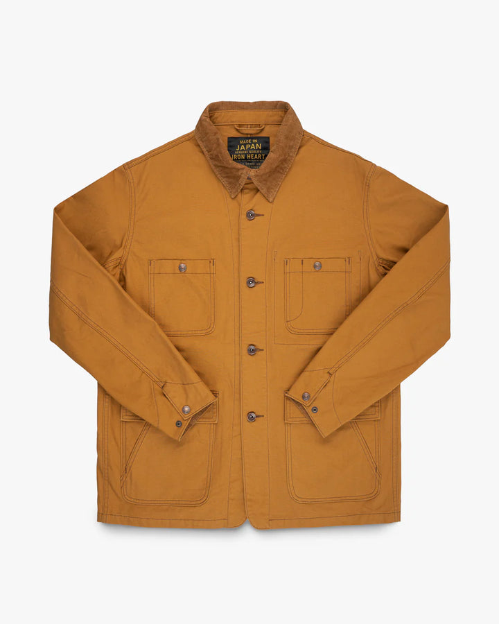 Iron Heart 10oz Kurashikizome Organic Cotton Duck Chore Jacket - Brown