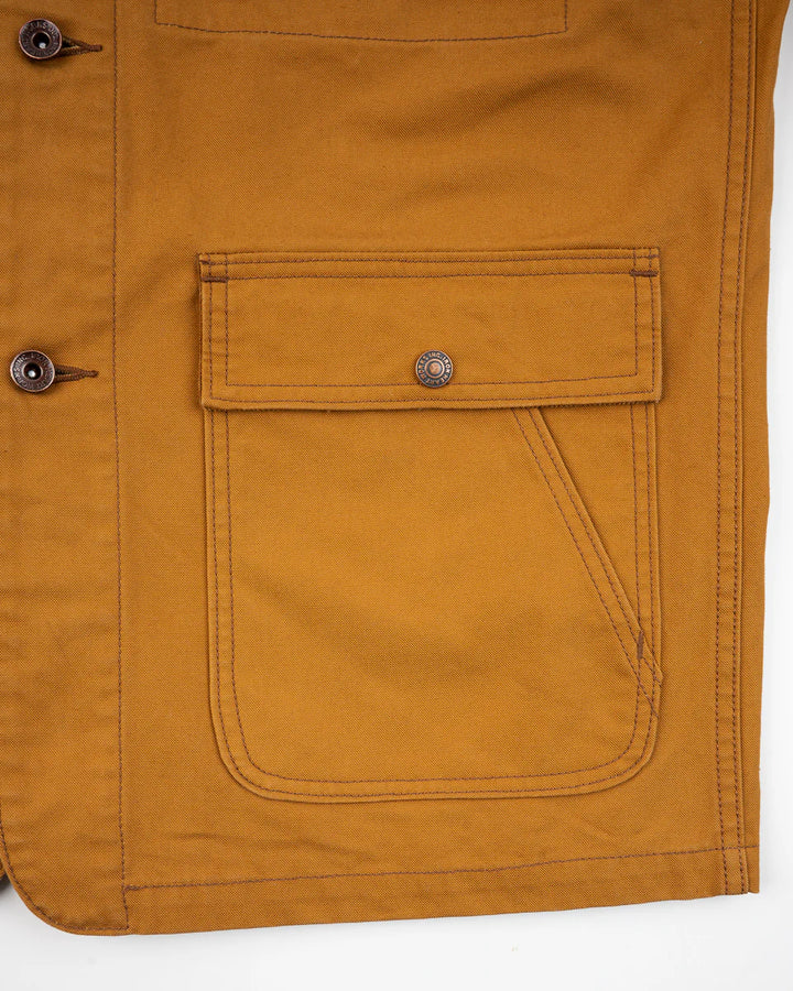 Iron Heart 10oz Kurashikizome Organic Cotton Duck Chore Jacket - Brown