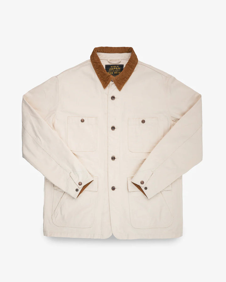 Iron Heart 10oz Kurashikizome Organic Cotton Duck Chore Jacket - Ivory