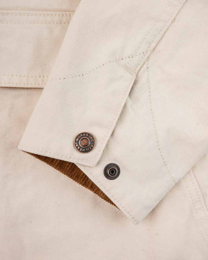 Iron Heart 10oz Kurashikizome Organic Cotton Duck Chore Jacket - Ivory