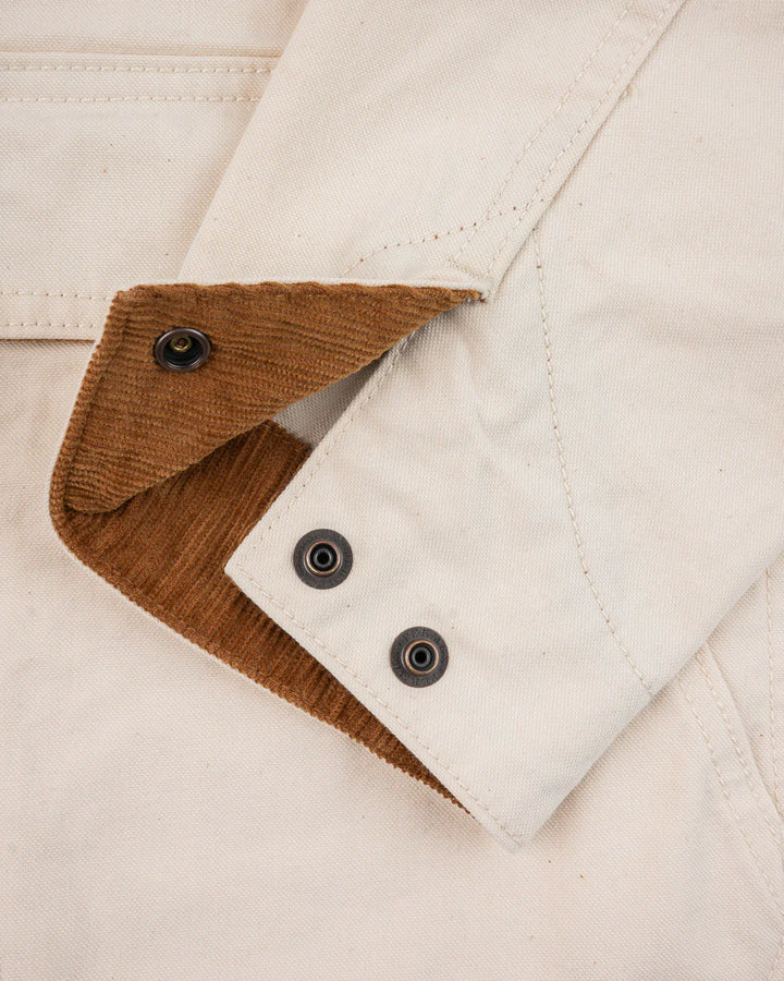 Iron Heart 10oz Kurashikizome Organic Cotton Duck Chore Jacket - Ivory