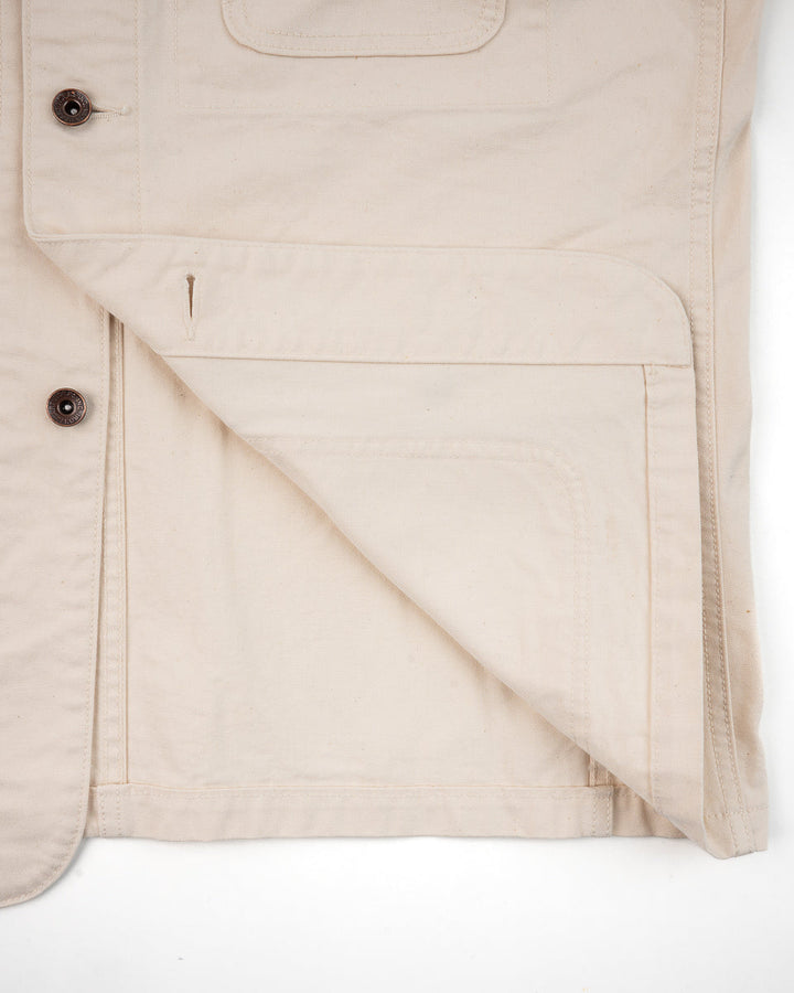 Iron Heart 10oz Kurashikizome Organic Cotton Duck Chore Jacket - Ivory