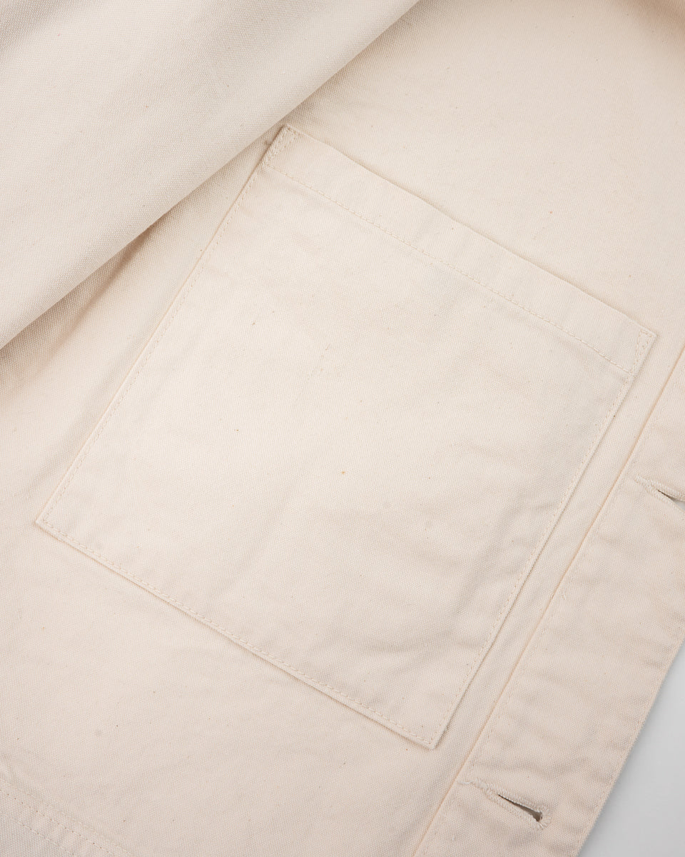 Iron Heart 10oz Kurashikizome Organic Cotton Duck Chore Jacket - Ivory