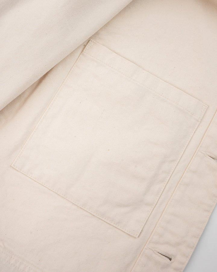 Iron Heart 10oz Kurashikizome Organic Cotton Duck Chore Jacket - Ivory