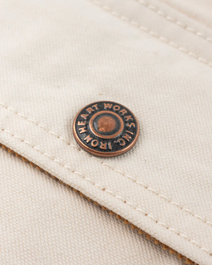 Iron Heart 10oz Kurashikizome Organic Cotton Duck Chore Jacket - Ivory