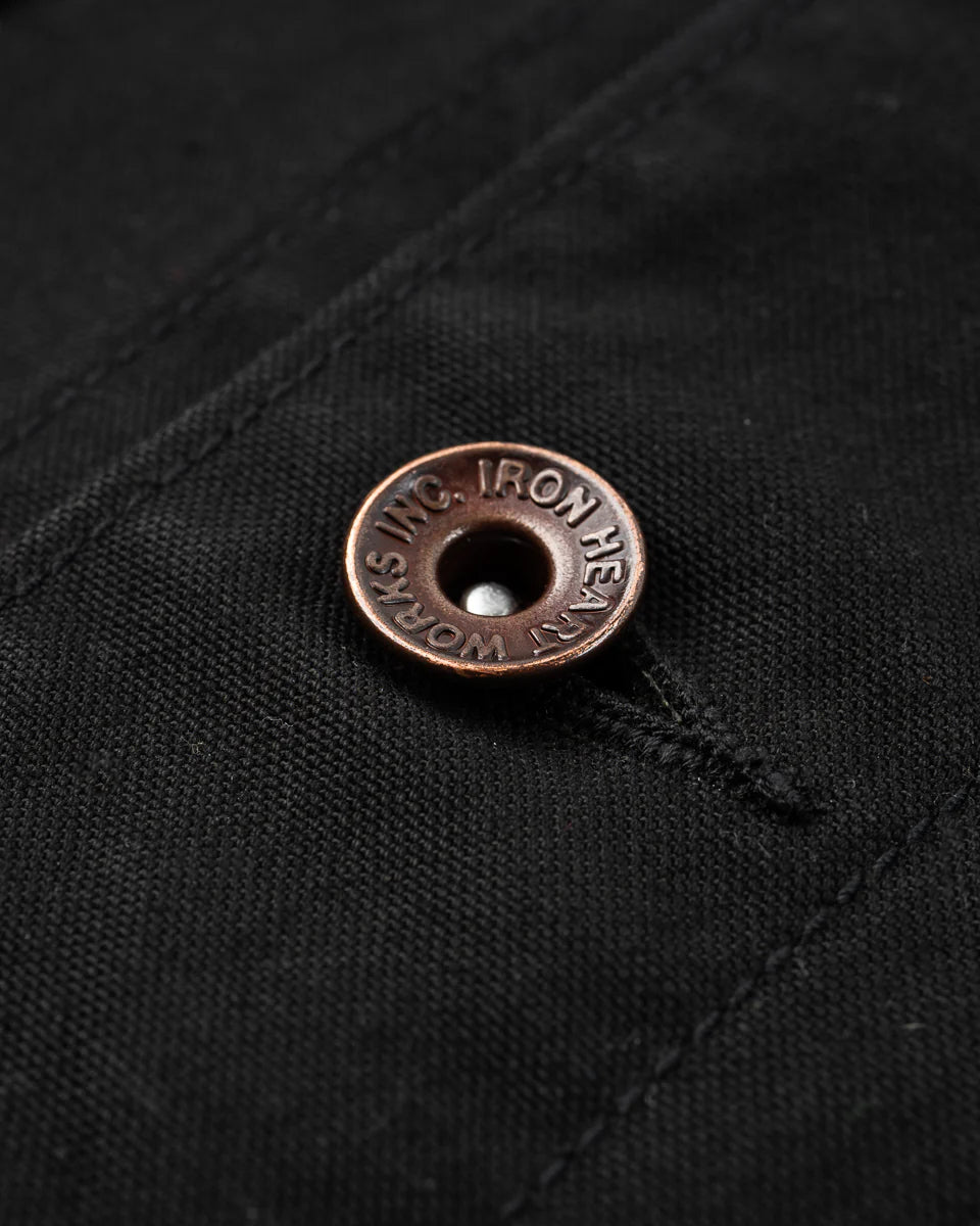 Iron Heart 10oz Kurashikizome Organic Cotton Duck Chore Jacket - Black