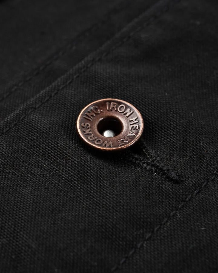 Iron Heart 10oz Kurashikizome Organic Cotton Duck Chore Jacket - Black