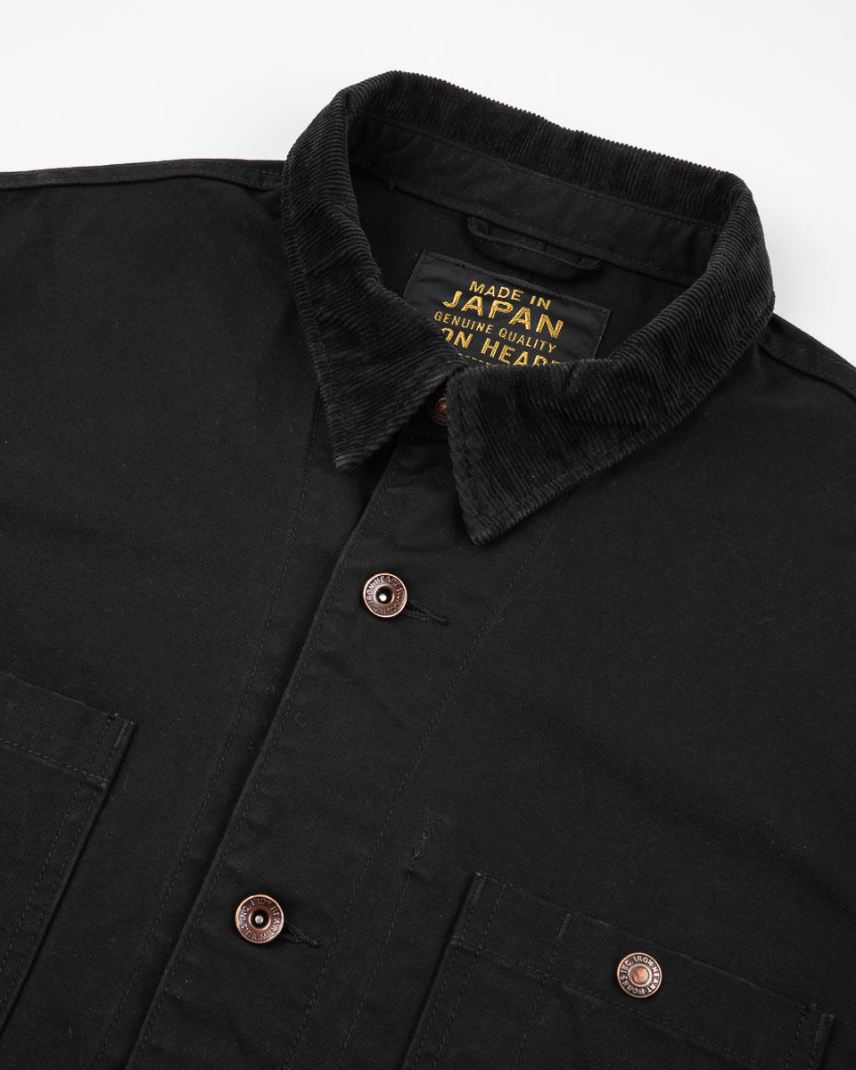 Iron Heart 10oz Kurashikizome Organic Cotton Duck Chore Jacket - Black