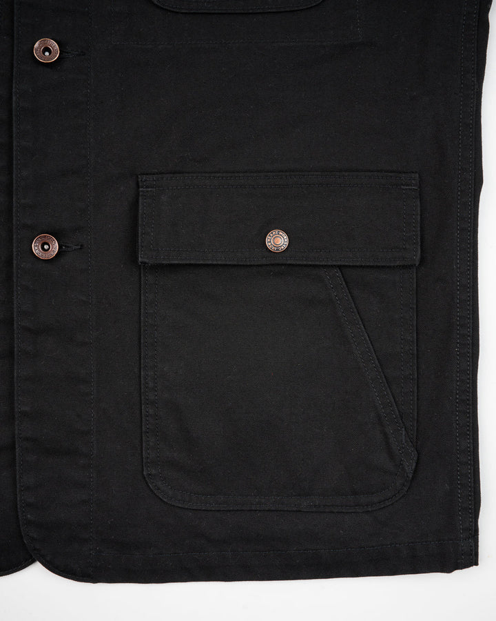 Iron Heart 10oz Kurashikizome Organic Cotton Duck Chore Jacket - Black