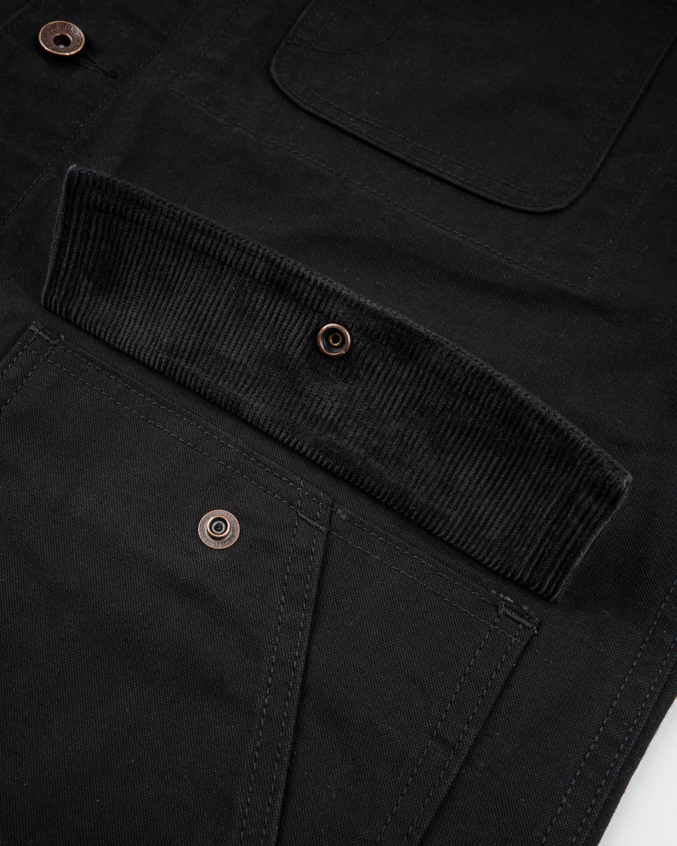 Iron Heart 10oz Kurashikizome Organic Cotton Duck Chore Jacket - Black