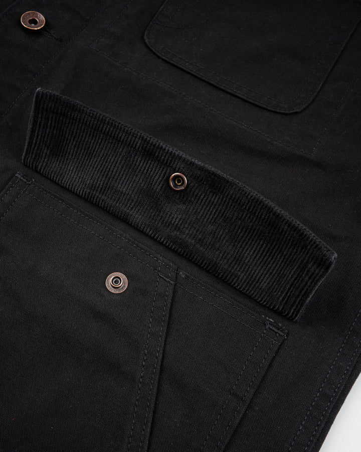 Iron Heart 10oz Kurashikizome Organic Cotton Duck Chore Jacket - Black