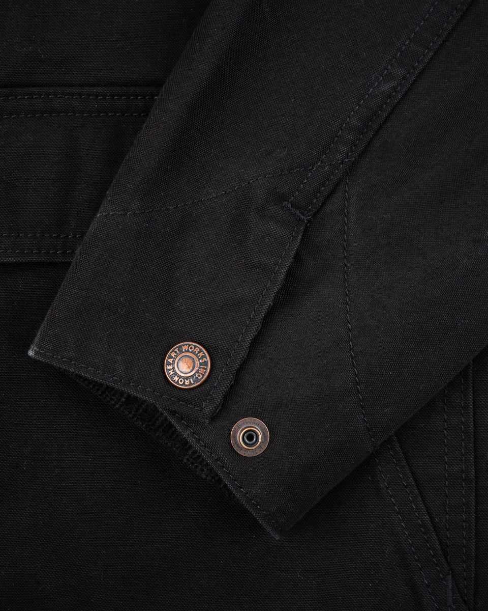 Iron Heart 10oz Kurashikizome Organic Cotton Duck Chore Jacket - Black