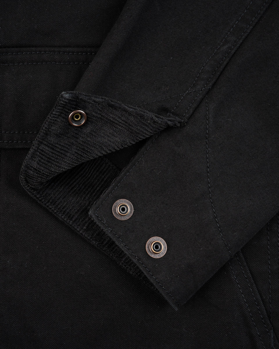 Iron Heart 10oz Kurashikizome Organic Cotton Duck Chore Jacket - Black