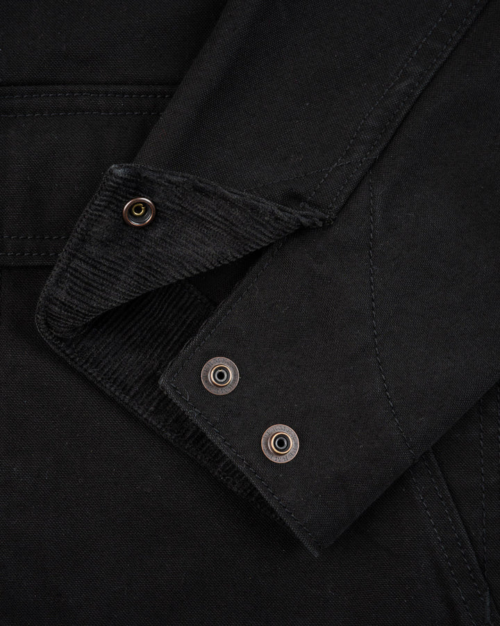 Iron Heart 10oz Kurashikizome Organic Cotton Duck Chore Jacket - Black