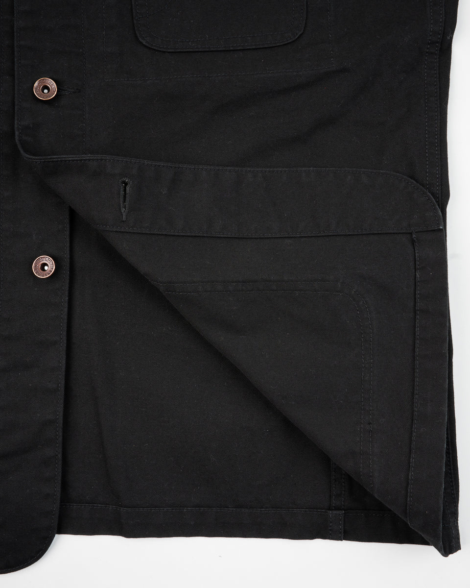 Iron Heart 10oz Kurashikizome Organic Cotton Duck Chore Jacket - Black