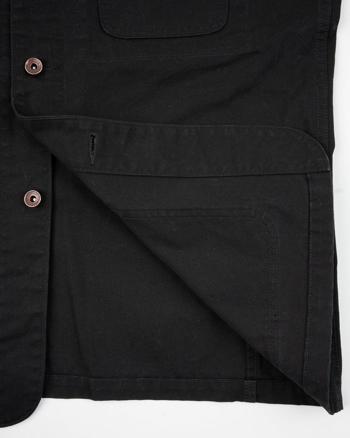 Iron Heart 10oz Kurashikizome Organic Cotton Duck Chore Jacket - Black