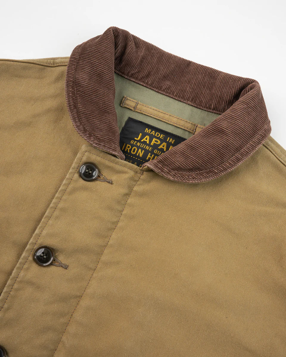 Iron Heart 12oz Whipcord Lightweight N1 Deck Jacket - Khaki