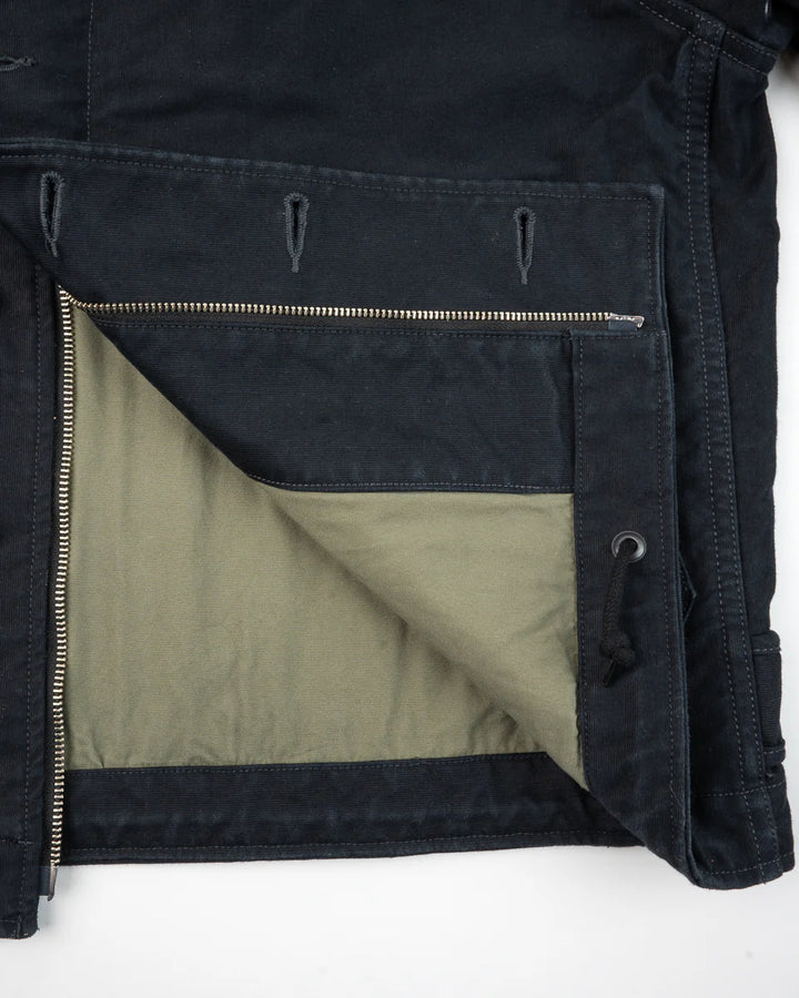 Iron Heart 12oz Whipcord Lightweight N1 Deck Jacket - Black