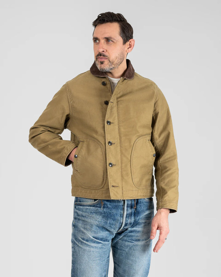 Iron Heart 12oz Whipcord Lightweight N1 Deck Jacket - Khaki