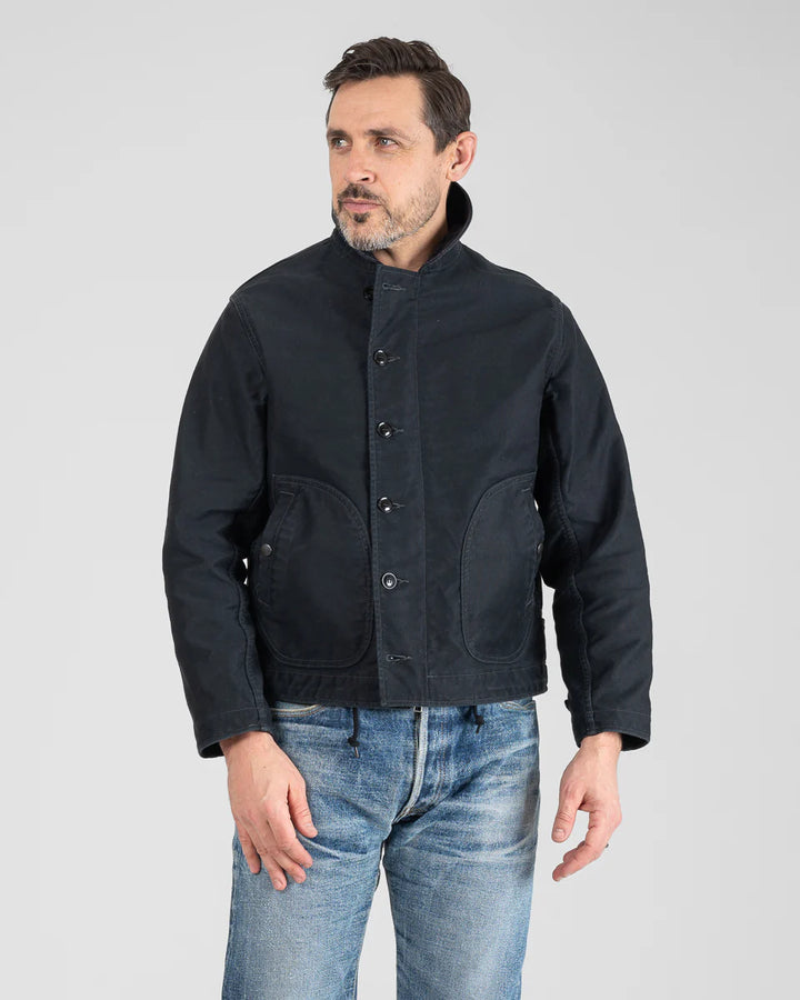 Iron Heart 12oz Whipcord Lightweight N1 Deck Jacket - Black