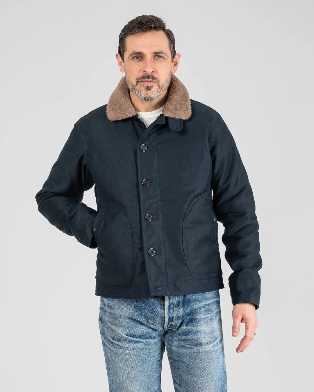 Iron Heart Whipcord N1 Deck Jacket - Navy