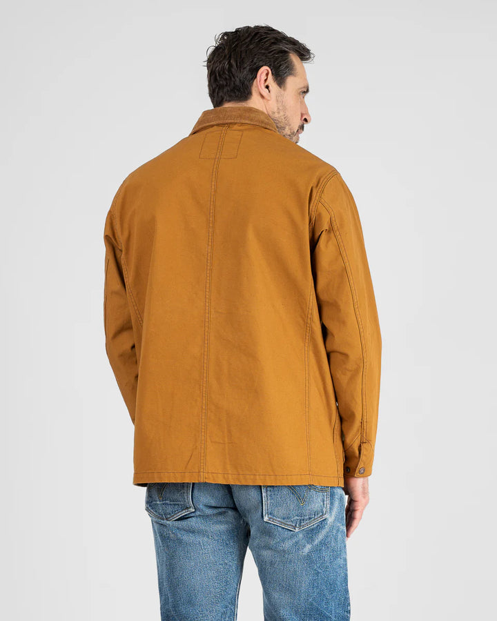 Iron Heart 10oz Kurashikizome Organic Cotton Duck Chore Jacket - Brown