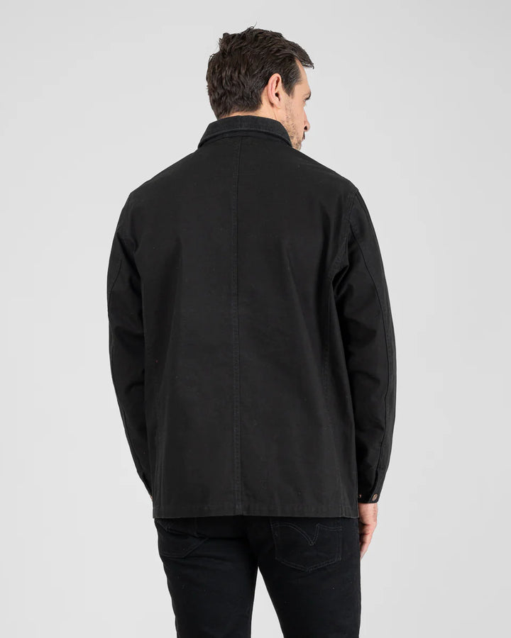 Iron Heart 10oz Kurashikizome Organic Cotton Duck Chore Jacket - Black